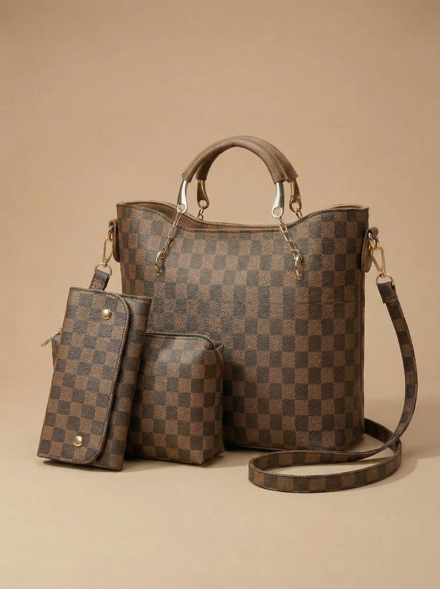 Checkered Tote Handbag for Women