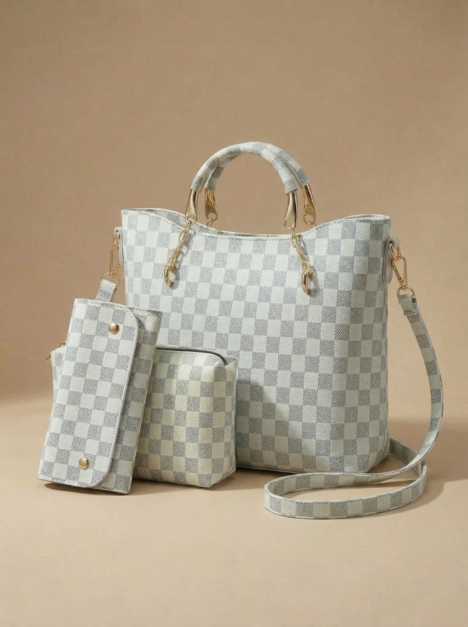 Checkered Tote Handbag for Women
